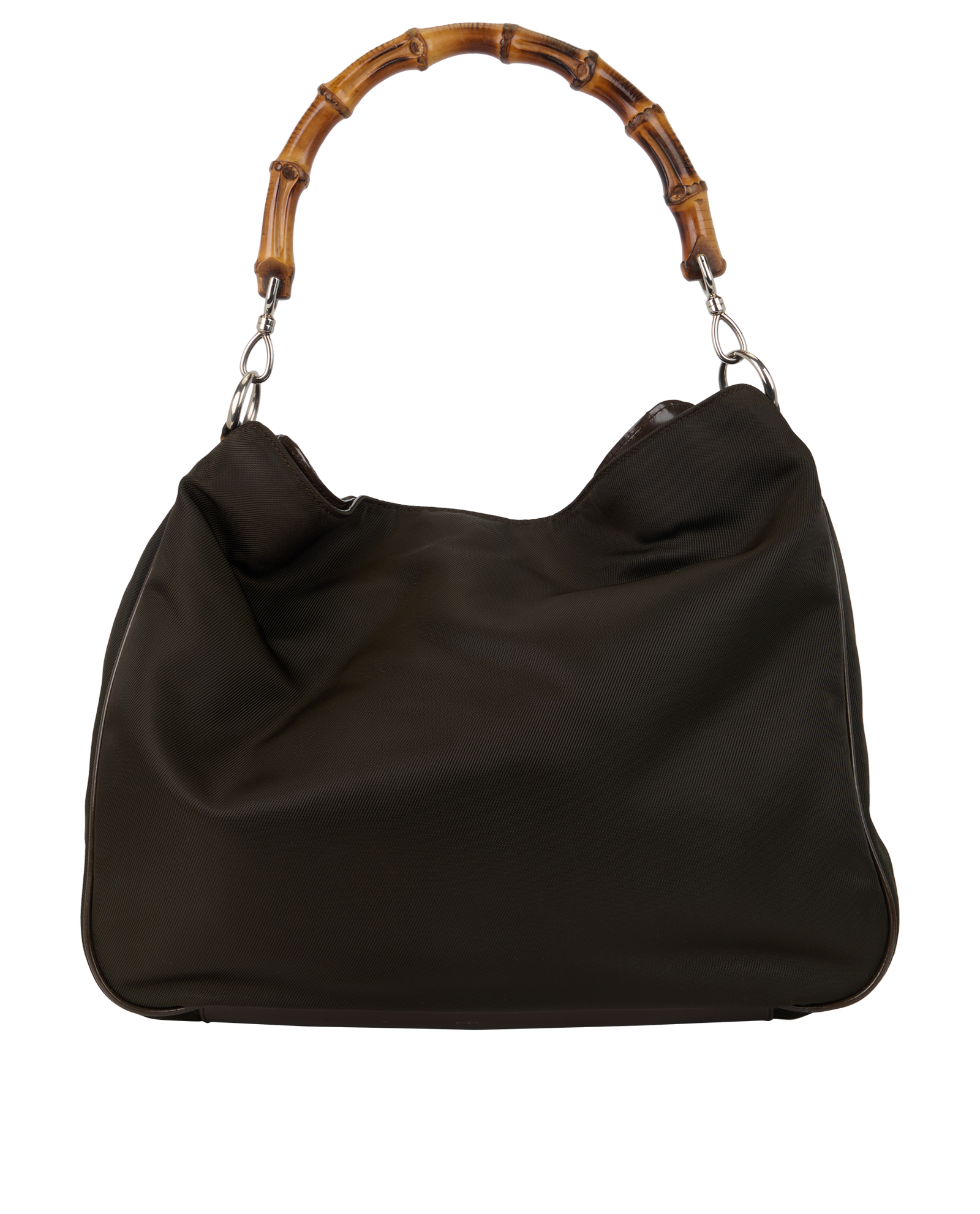 Bamboo 2-Way Hobo, &pound;295, Handbags, Brown, Nylon, Back view